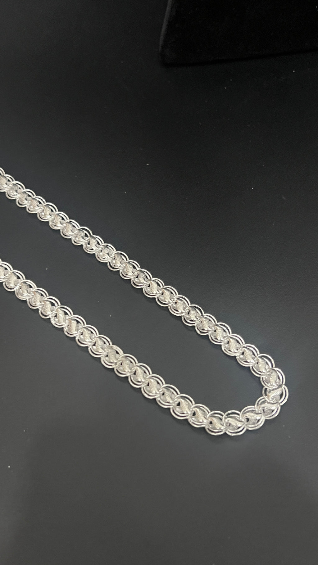 Silver Mens Chain Lotus Cut