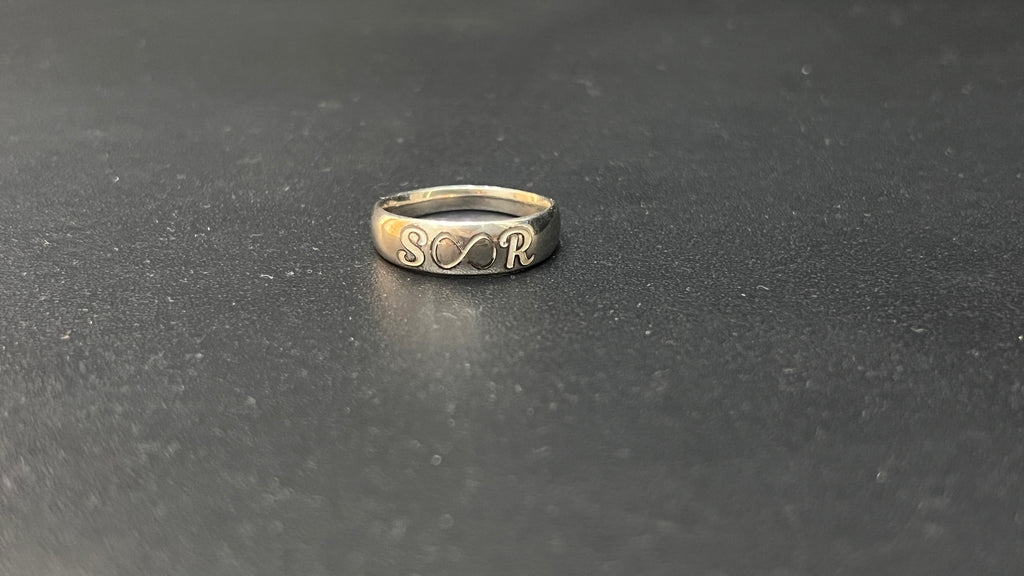 Silver Customised Initial Infinity Ring