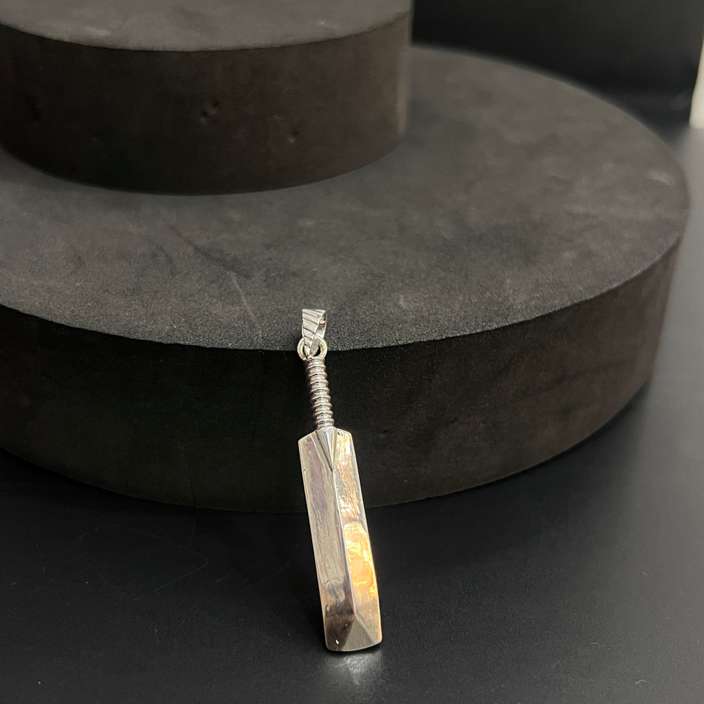 Silver Unisex Pendant Cricket Bat 925
