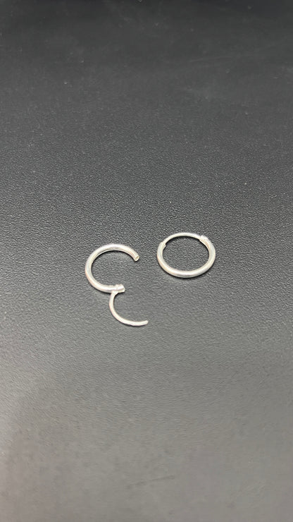 Silver Mens Earring (Earloops) Pair