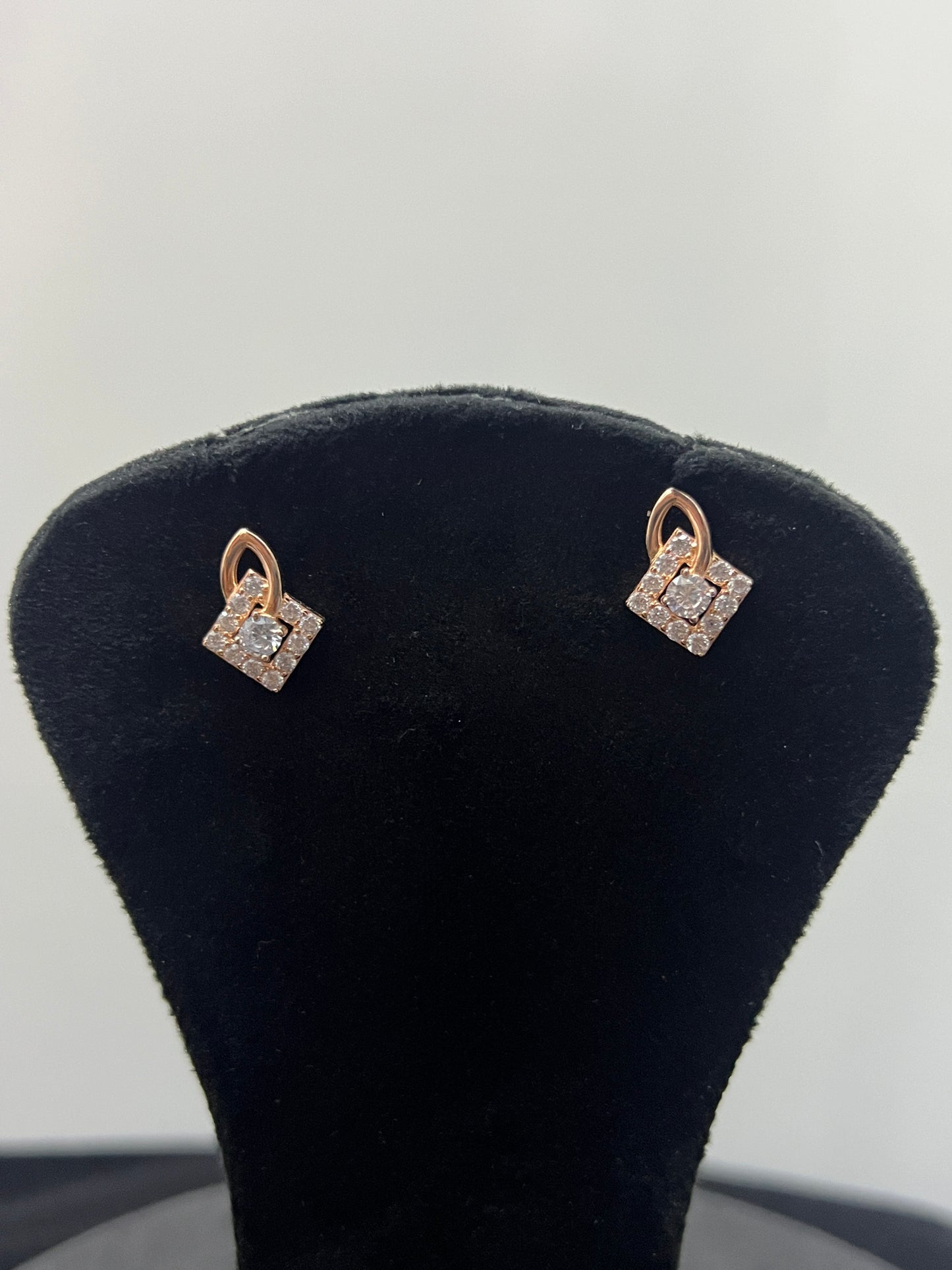 Studs _Rosegold diamond Hangings