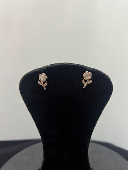 Studs _Rosegold Rose Flower