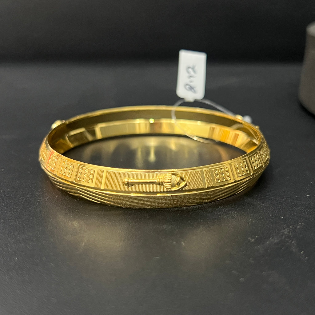 Silver Gents Vel Kada Gold Finished