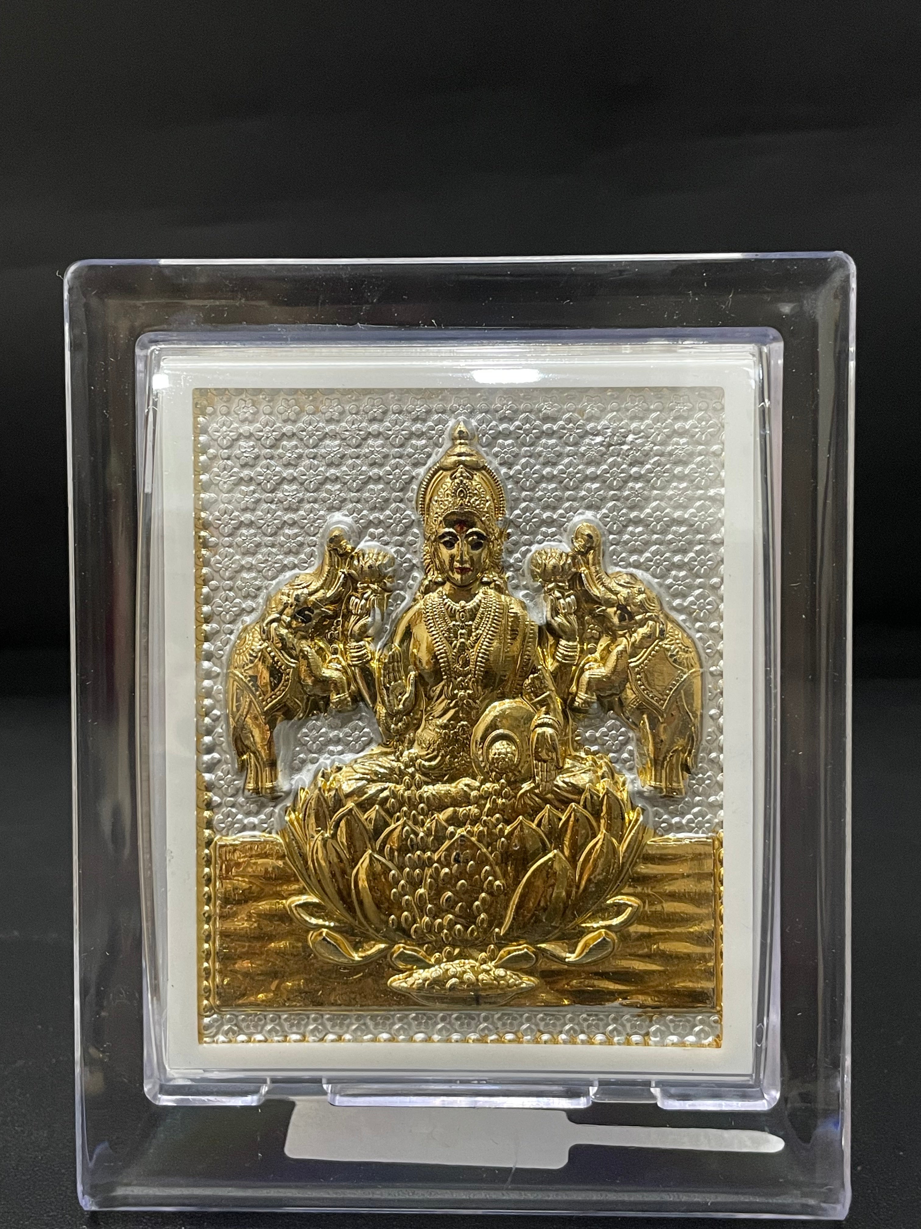 Silver Lakshmi Gold Finished Frame 999 S