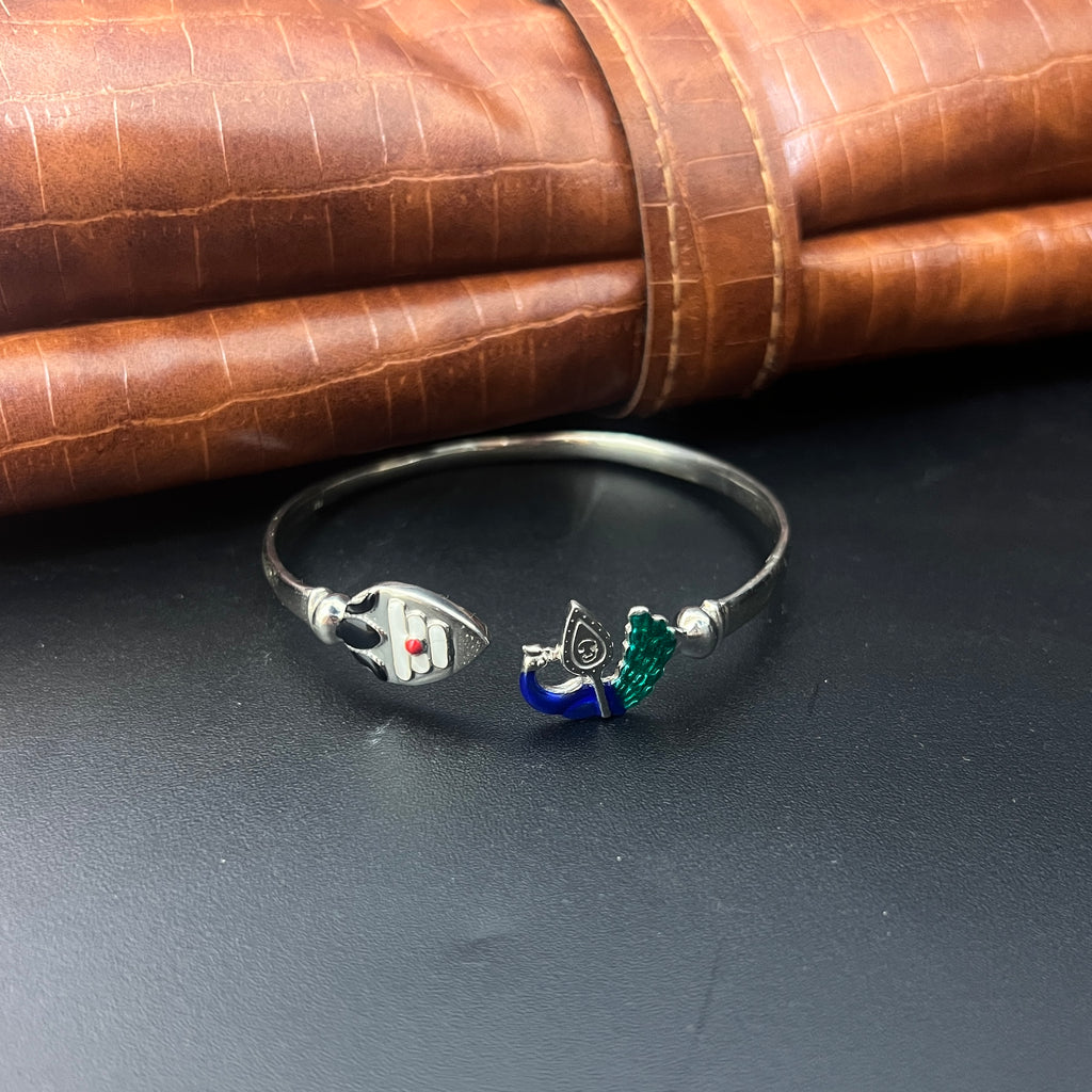 Silver Unisex Vel Kada Peacock P3