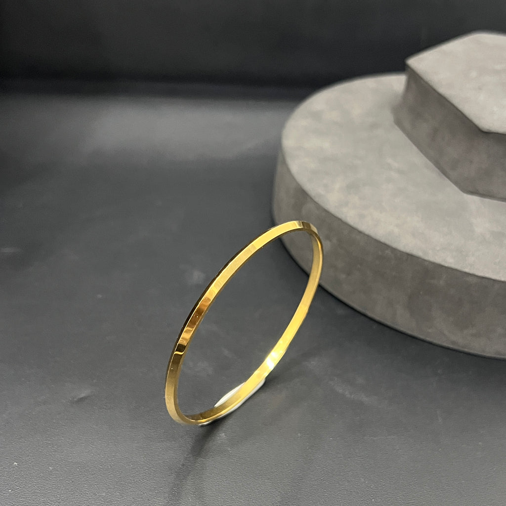 Mens Slim Kada Gold Polished
