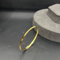 Mens Slim Kada Gold Polished