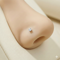 Silver White Stone Nosepin 1 mm