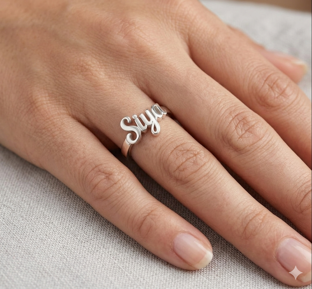 Customized Silver Name Ring 925