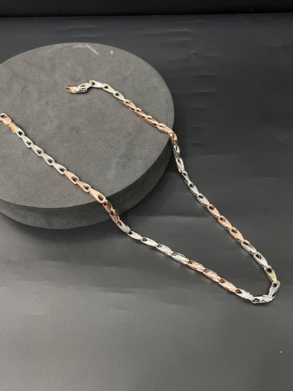 Men's Chain_Italian oval Bahubali Rosegold Chain