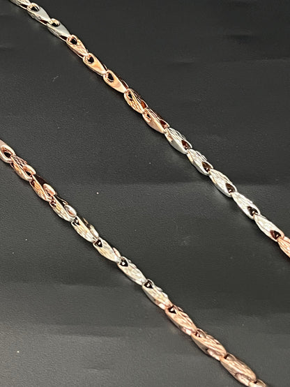 Men's Chain_Italian oval Bahubali Rosegold Chain