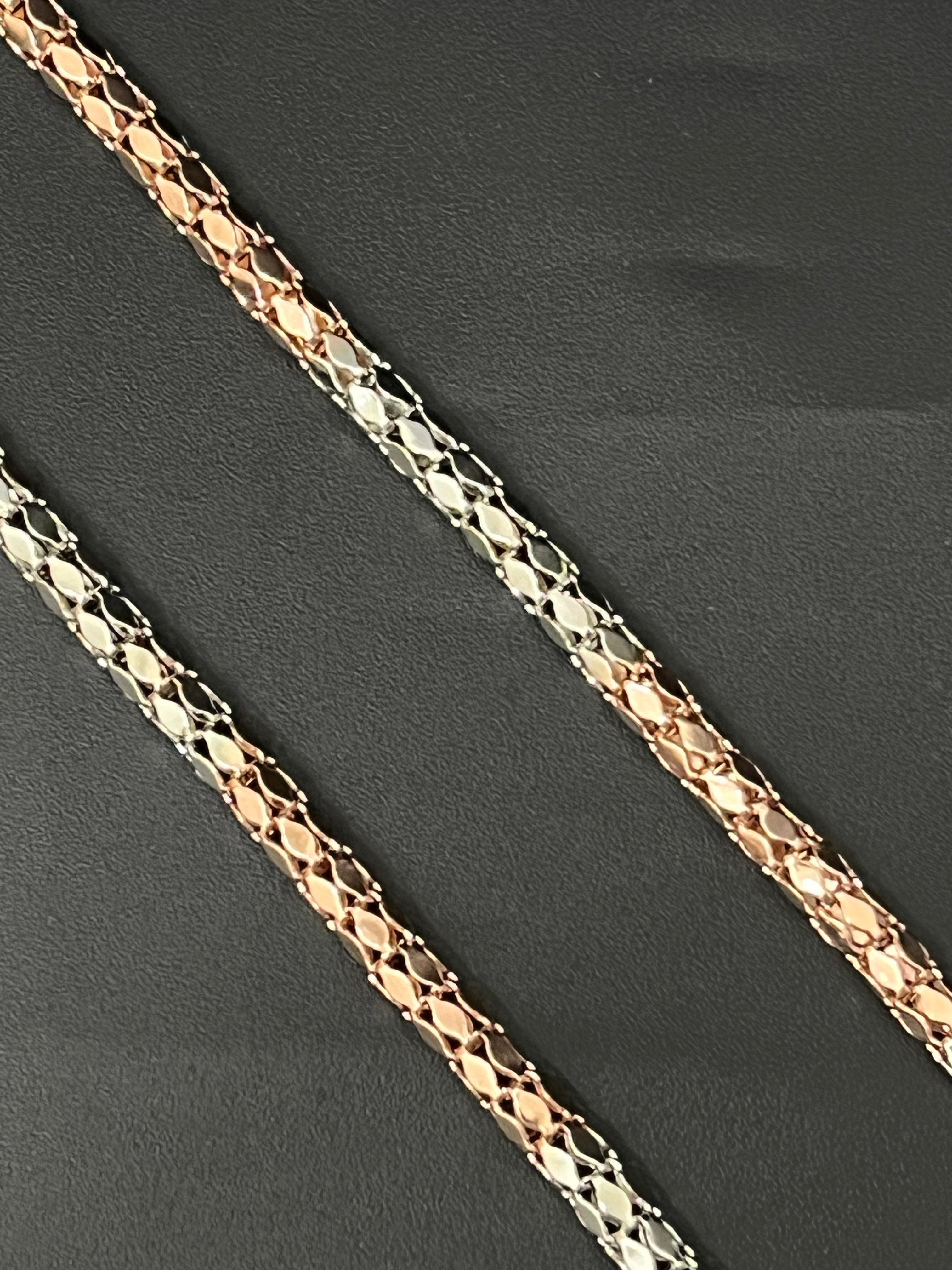 Silver Men's Chain_ Hexo Rosegold Chain