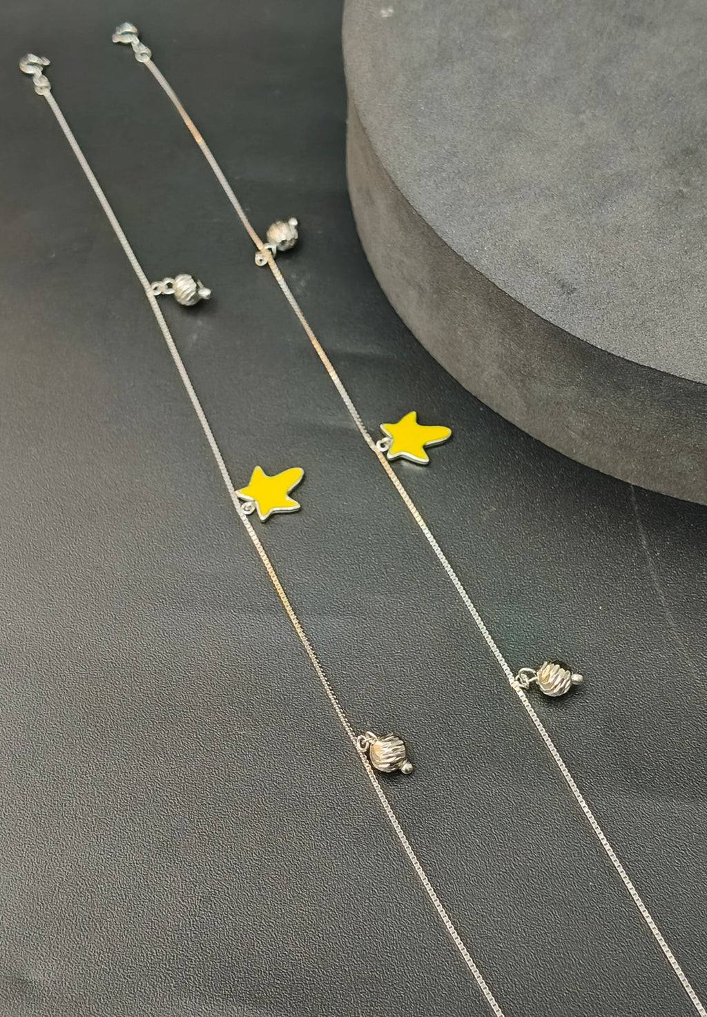Ladies Silver Star Anklet