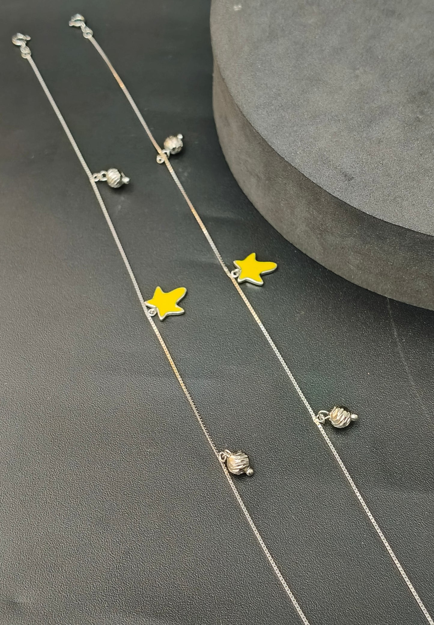 Ladies Silver Star Anklet