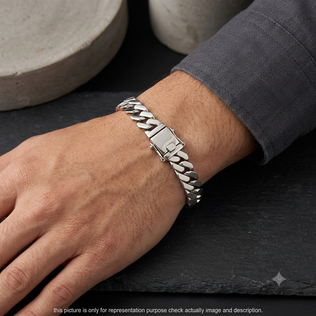 Silver Mens Bracelet Royal Cuban Twist Edition 925
