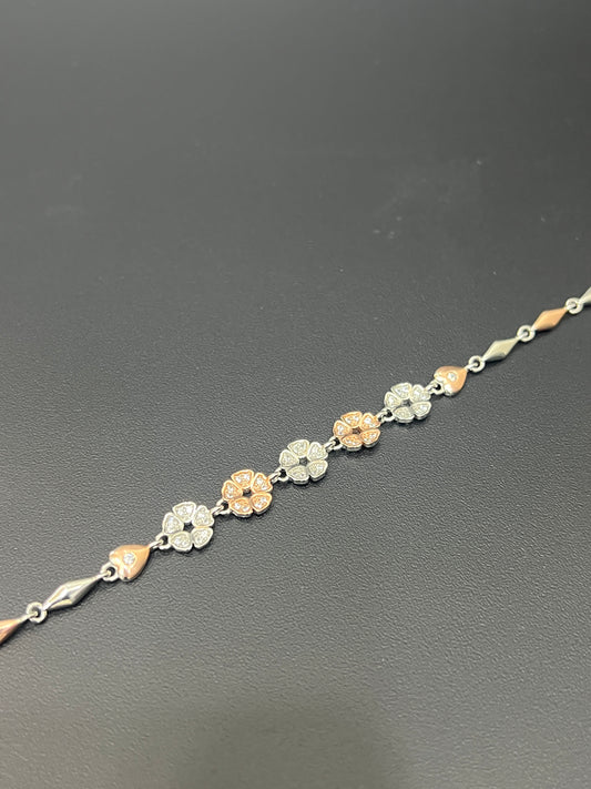 Ladies Bracelet _Rose gold Flower stone