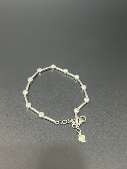 Ladies  Bracelet_Silver Ball stone