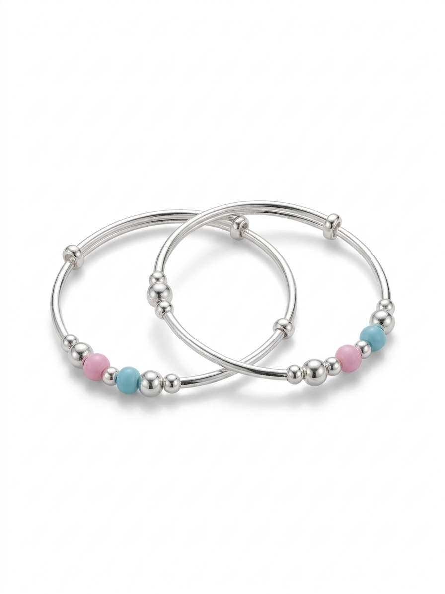 Silver Kids kada Multi Color Beads 925