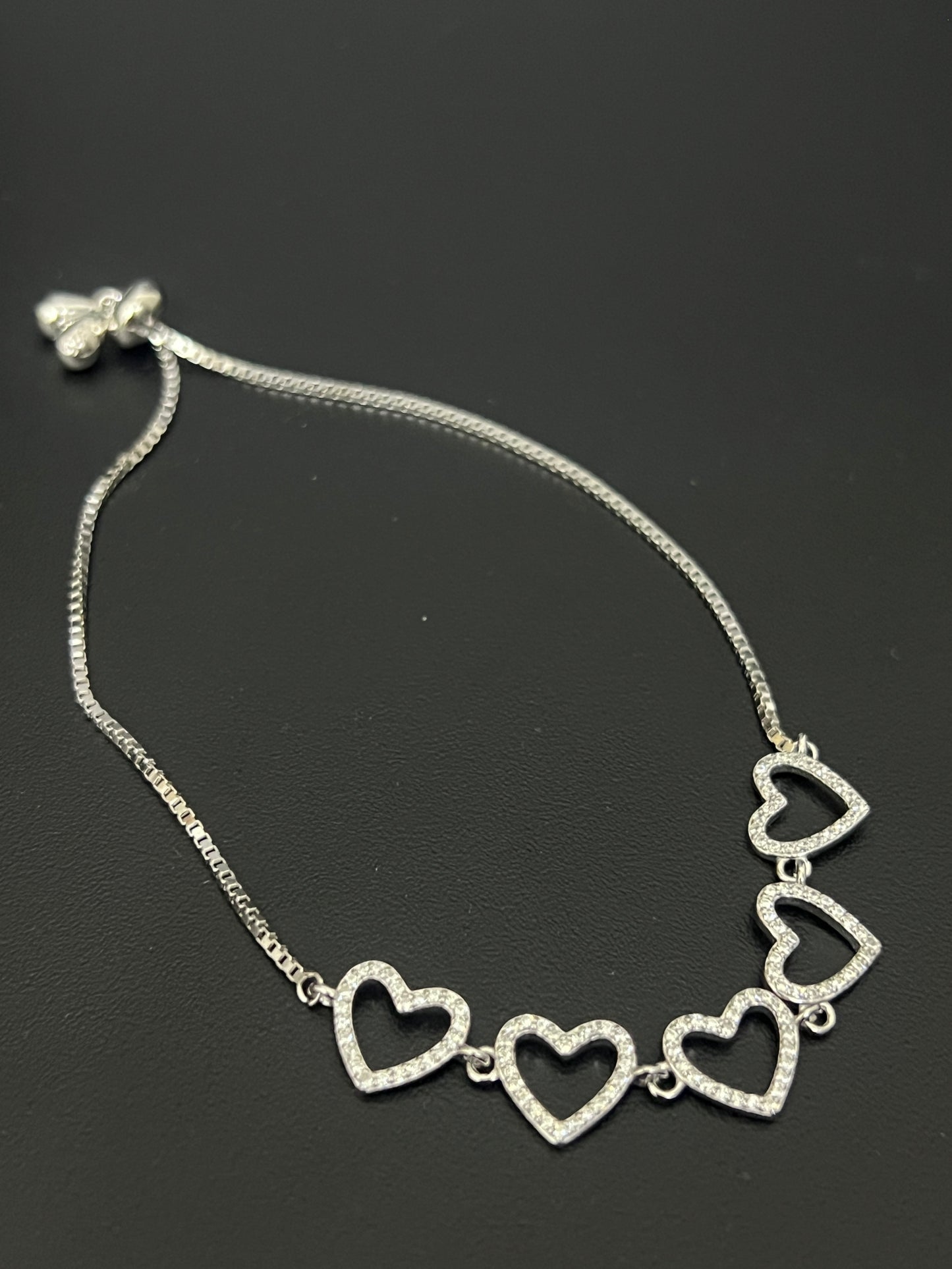 Ladies Bracelet_Adjustable_Hanging hearts