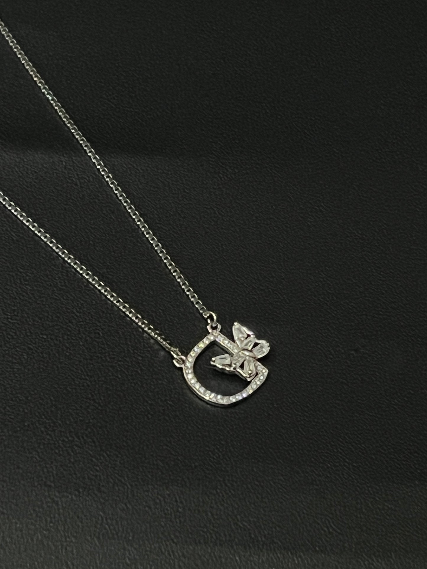 Ladies Pendant Chain_Initial D With Butterfly