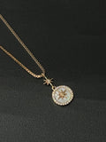 Ladies Pendant Chain Circular With White Stone