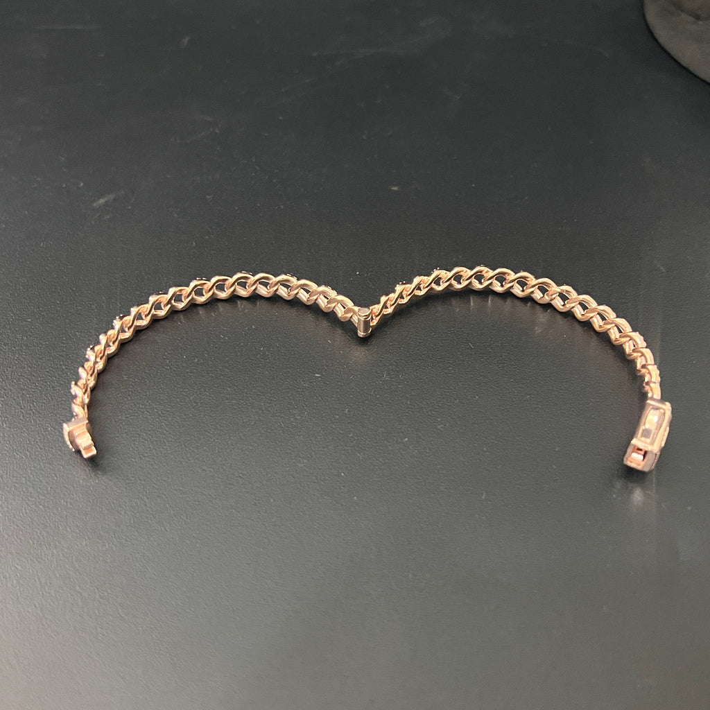 Sliver Unisex Kada Cuban Links Rosegold