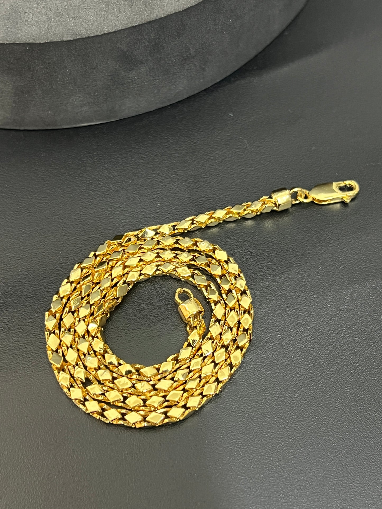 Men's Chain_Italian Kathli Chain(broad_gold finished)