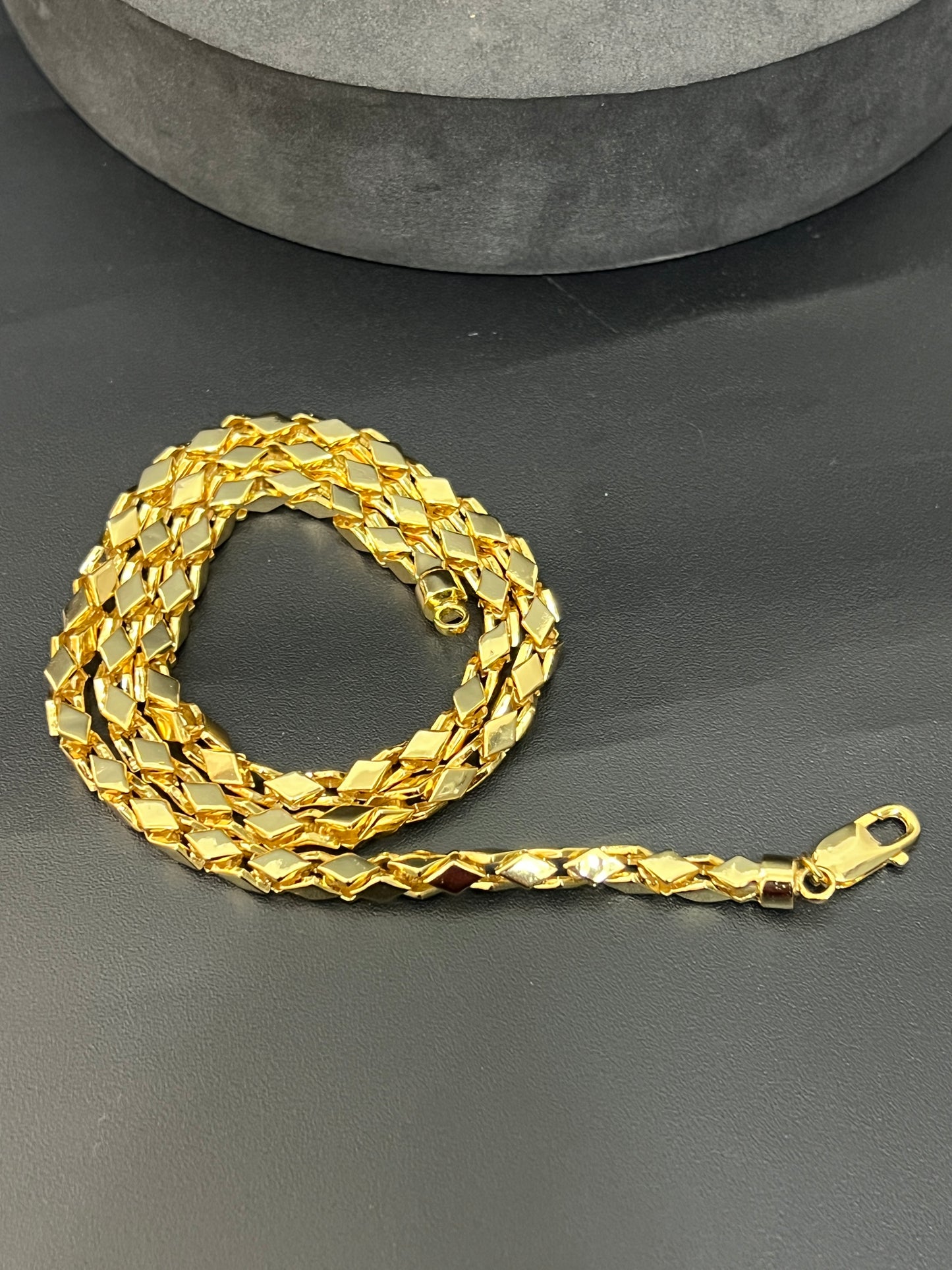 Men's Chain_Italian Kathli Chain(broad_gold finished)