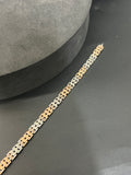 Silver Mens Bracelet Two Tone Italian 925