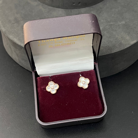 Sliver Ladies Stud Flower Rosegold