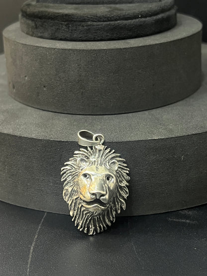 Mens Lion Pendant & Pop Corn Chain