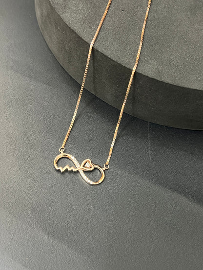 Ladies Infinity Heart Beat Pendant Chain