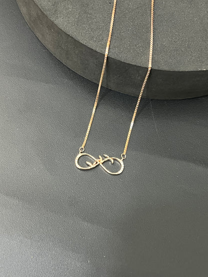 Ladies Infinity Rose Gold Pendent Chain