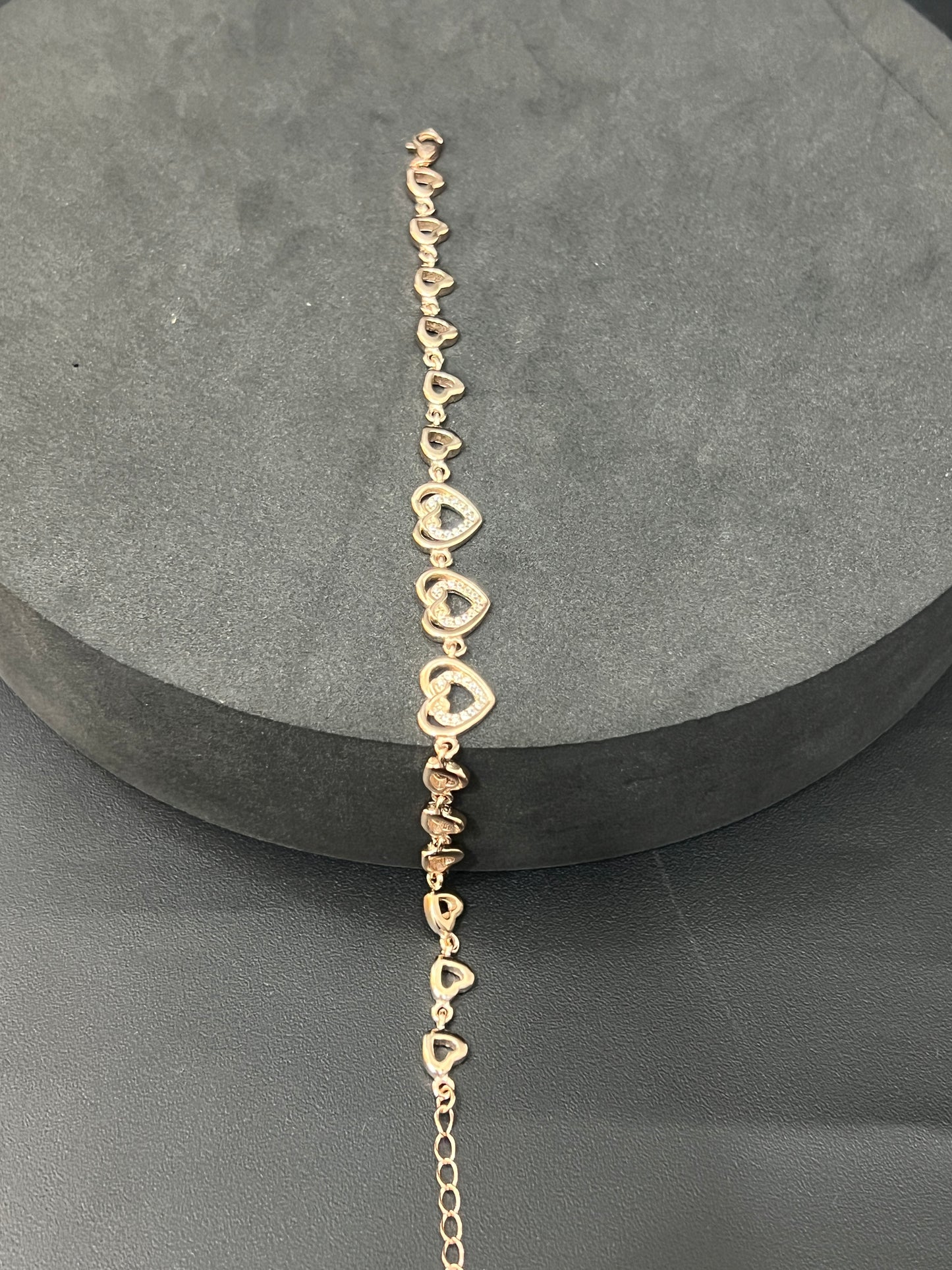 Ladies Bracelet_Heart Shape Rose Gold AD