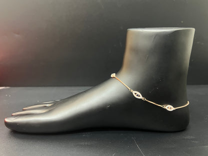 Ladies Eye Anklet Rose Gold AD