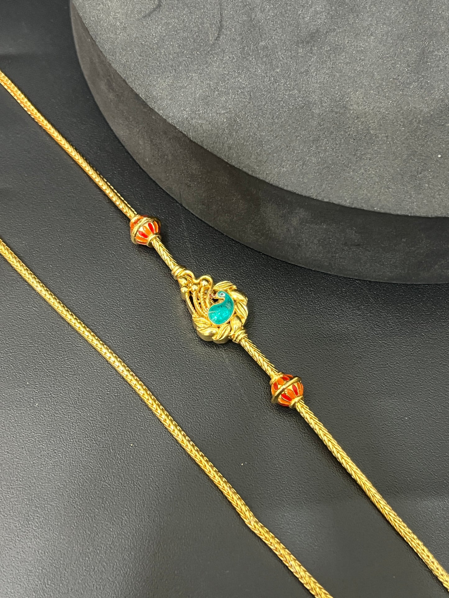 Ladies Peacock Mope Sarad Chain ( Gold Polish )