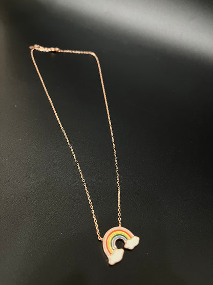 Ladies Pendant _rainbow Chain