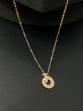 Ladies Pendant Chain  circular white stone