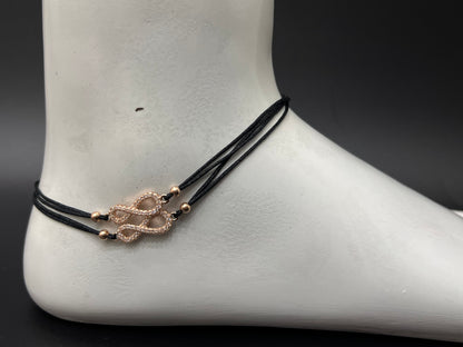 ladies Anklets_rosegold beads