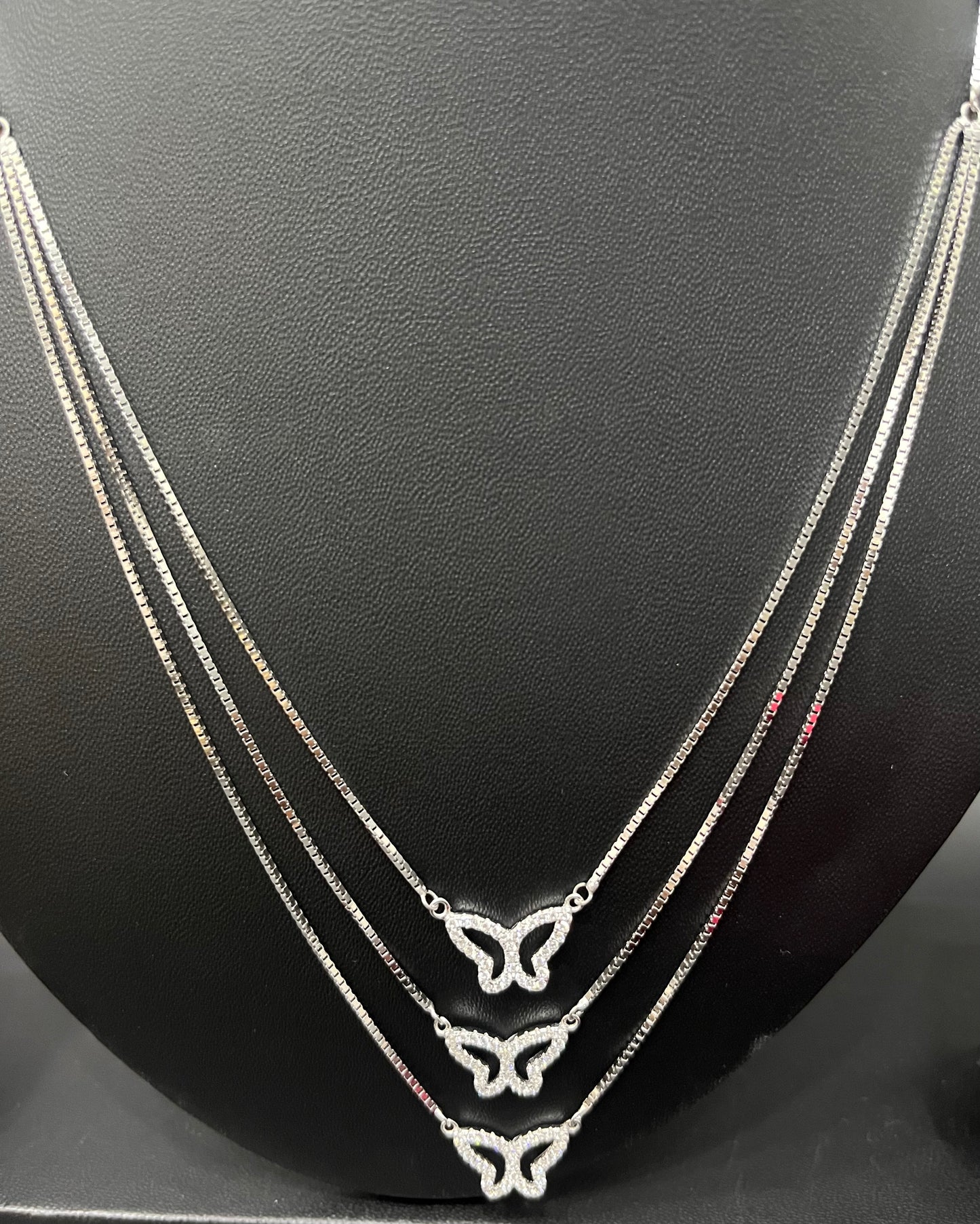 Ladies Pendant_Butterfly Three Layer Chain