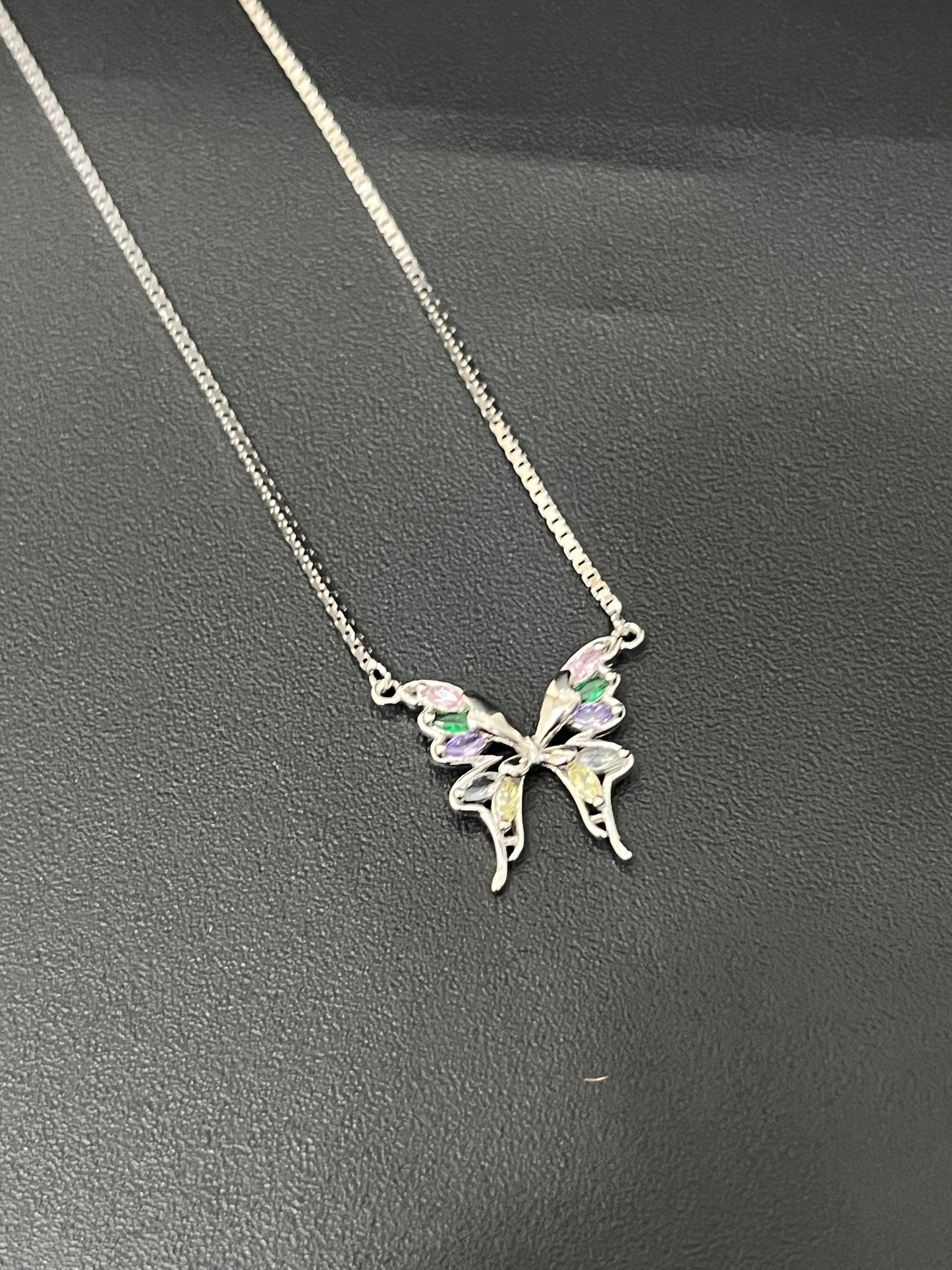 Ladies Pendant Chain_Multi Color Butterfly