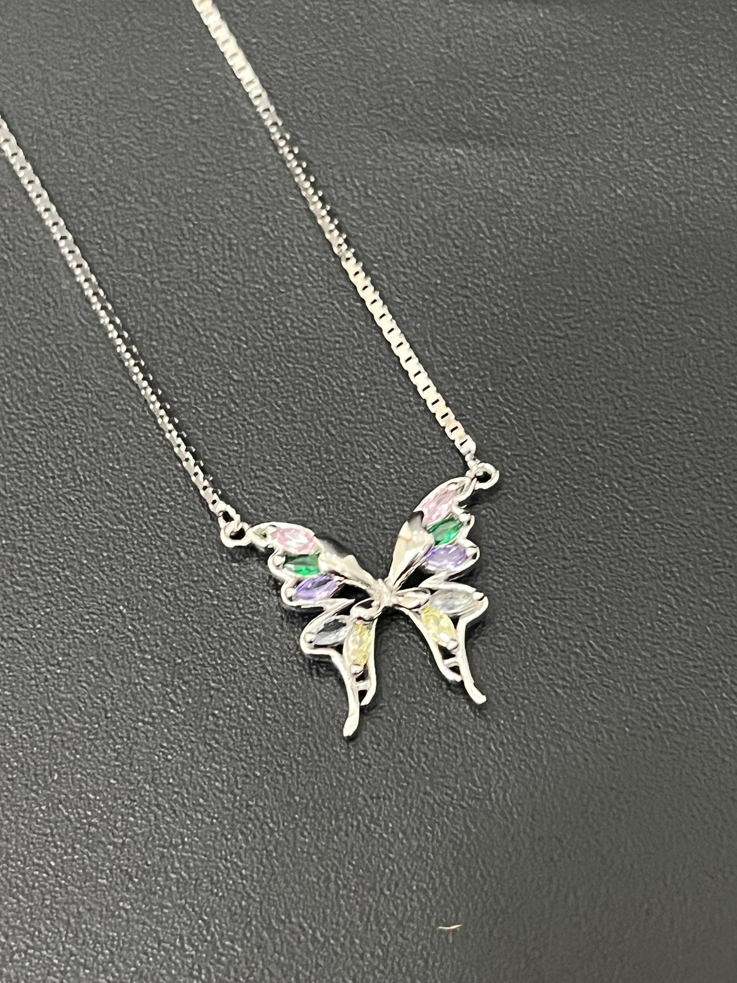 Ladies Pendant Chain_Multi Color Butterfly