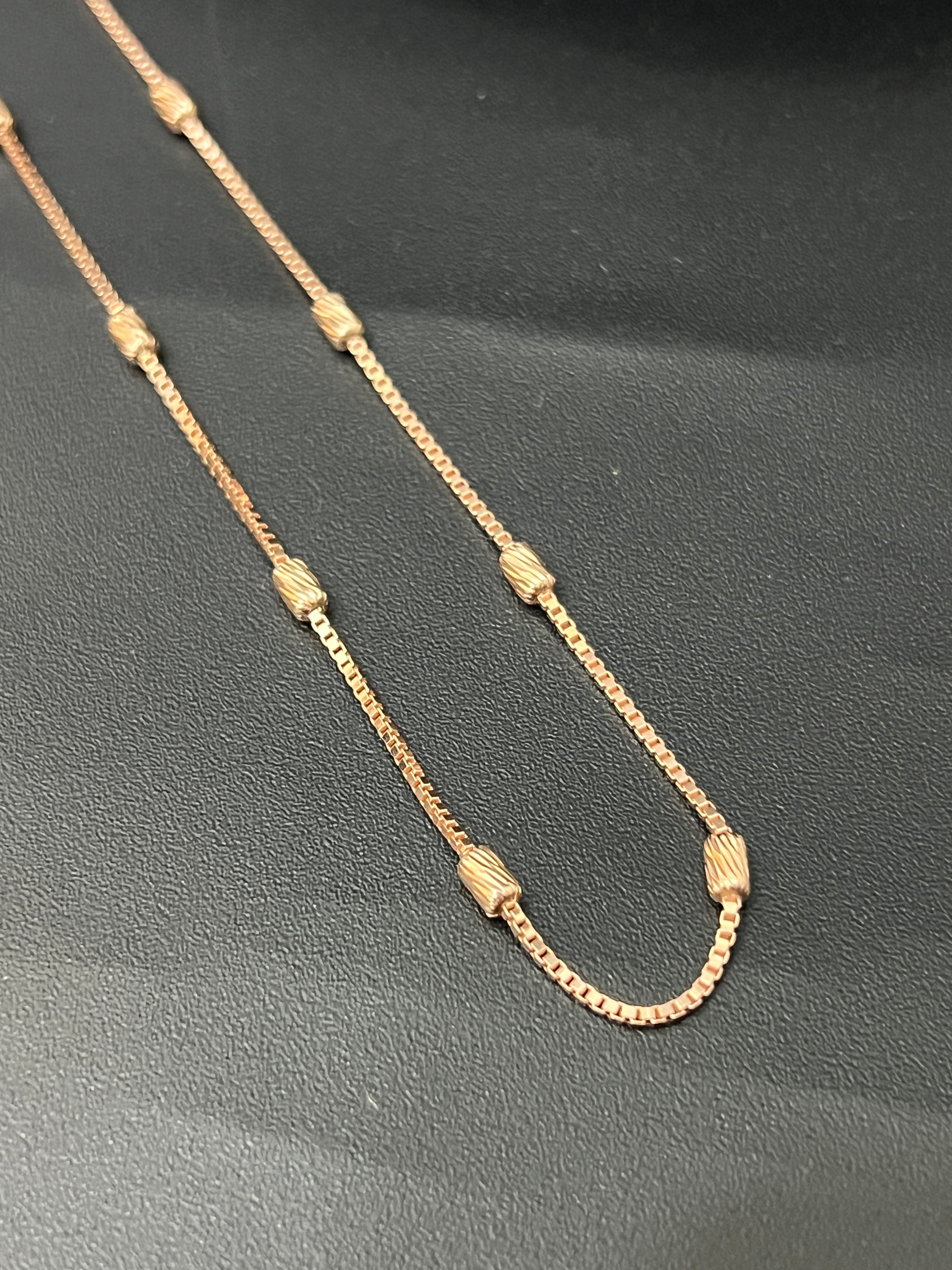 ladies Silver  Chain  Rosegold Beads