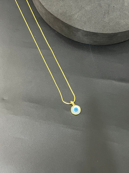 Ladies Gold Polish Evileye Pendant Chain