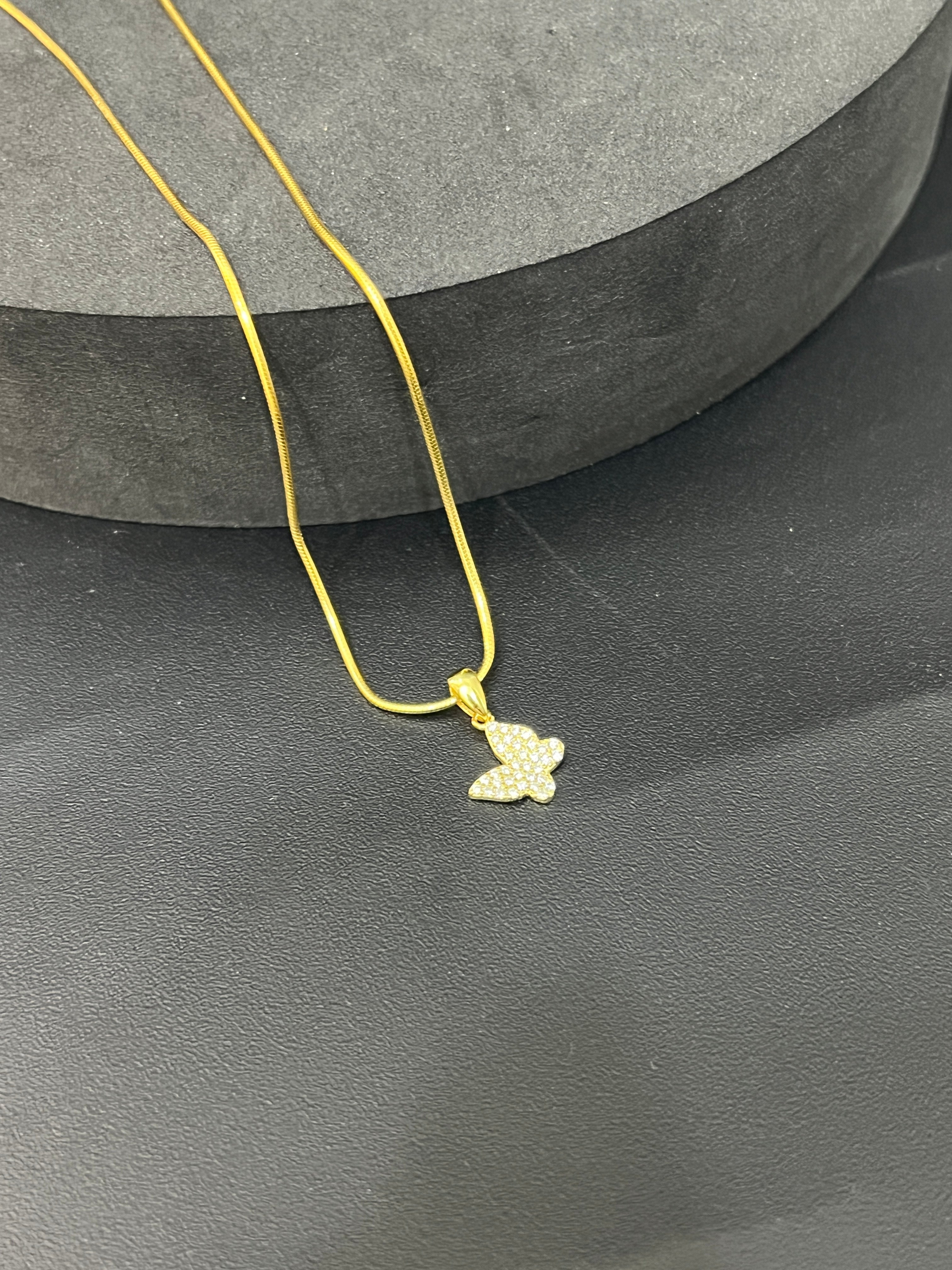 Ladies Pendant Chain Butterfly (Gold Finish)