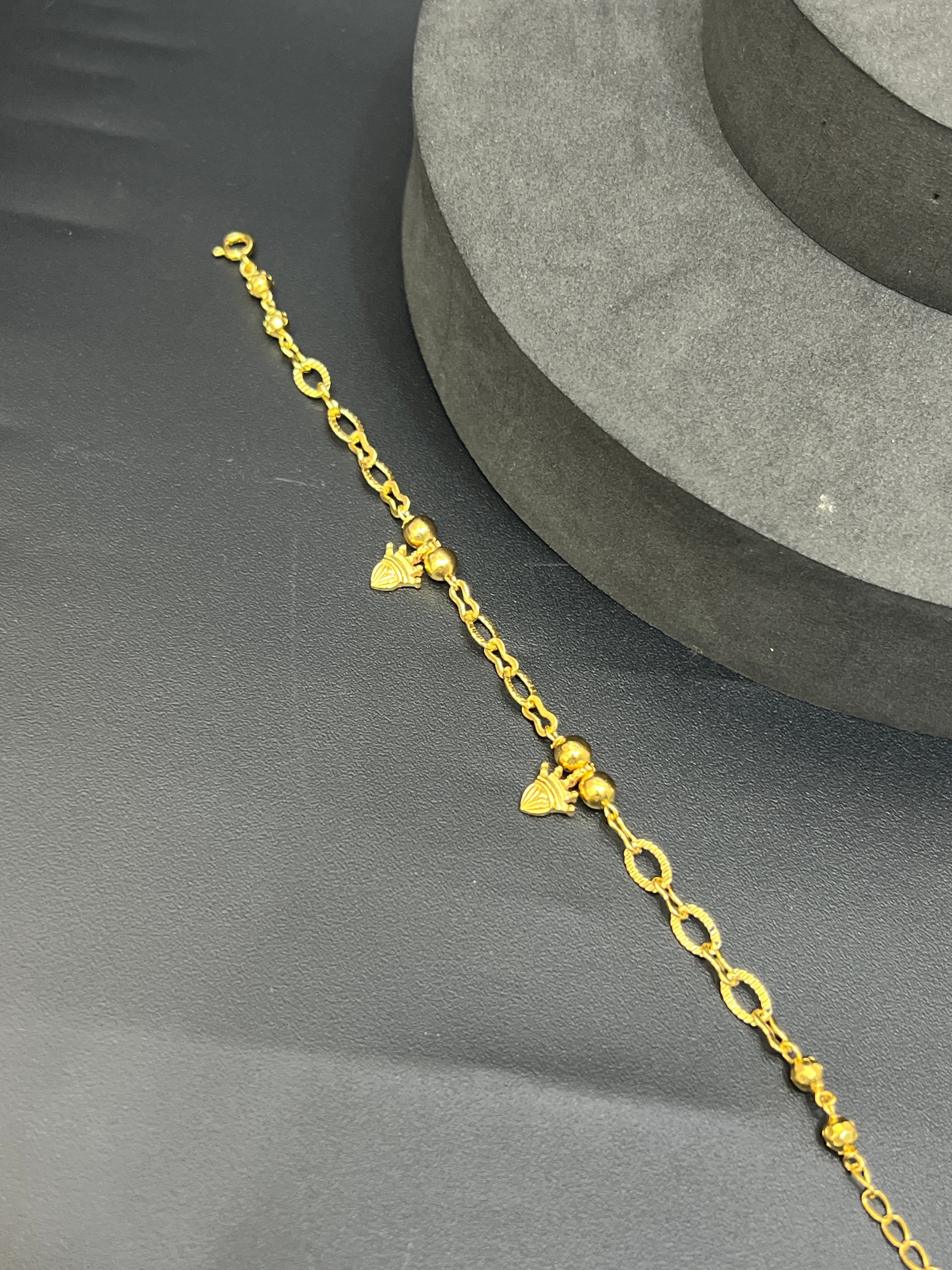 Ladies Silver Link Bracelet (Gold Polish)