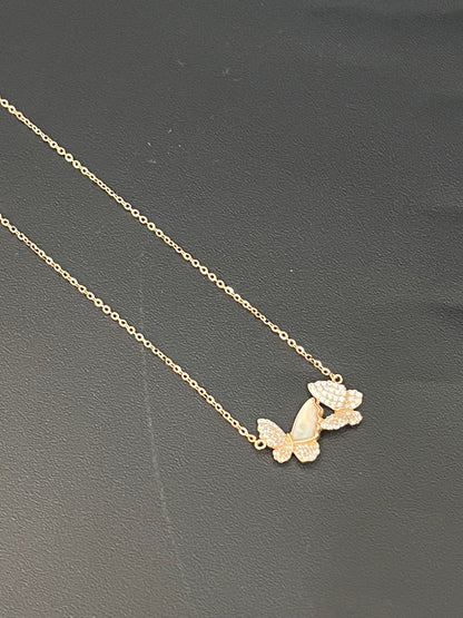 Ladies Double Butterfly Pendent Chain