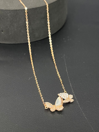 Ladies Double Butterfly Pendent Chain