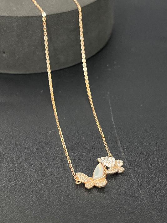 Ladies Double Butterfly Pendent Chain