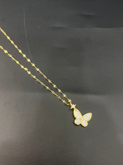 Ladies Butterfly Pendant  Chain